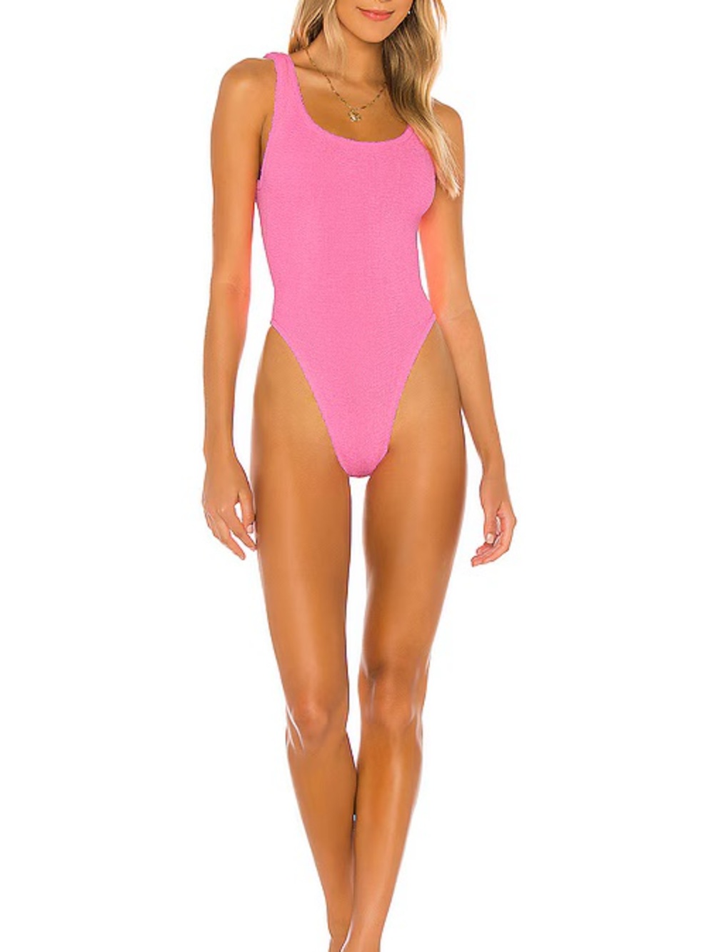Hunza G Bubble Gum Textured One-Piece Swimsuit